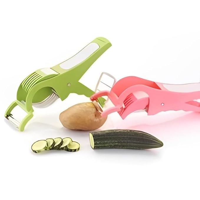 2-in-1 Multi-Blade Vegetable Cutter & Peeler – Quick Kitchen Slicer