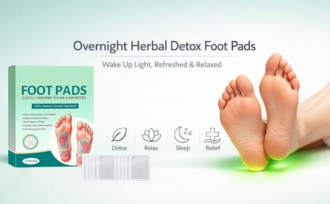 Herbal Bamboo Vinegar Foot Pads – Overnight Wellness Patches (10 Pads)