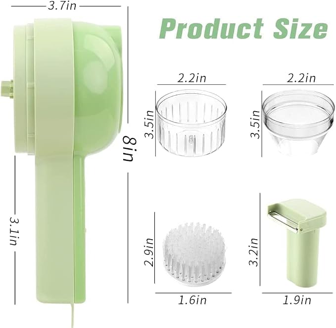 4-in-1 Cordless Food Processor & Slicer – Rechargeable
