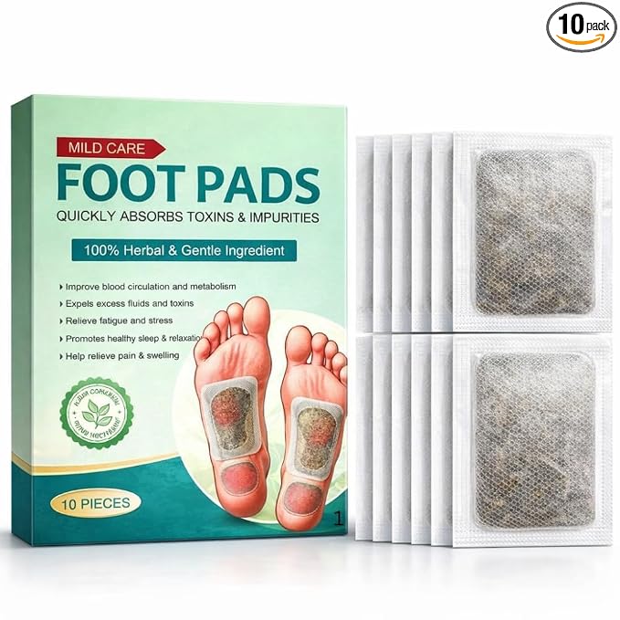 Herbal Bamboo Vinegar Foot Pads – Overnight Wellness Patches (10 Pads)