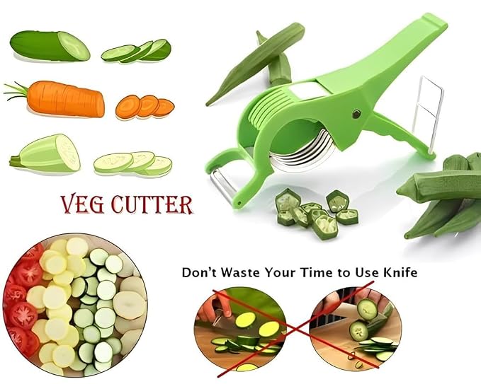 2-in-1 Multi-Blade Vegetable Cutter & Peeler – Quick Kitchen Slicer