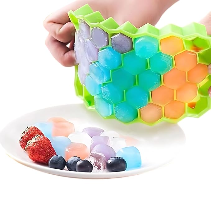 Flexi-Release Silicone Ice Cube Mold – Spill-Proof Stackable Tray