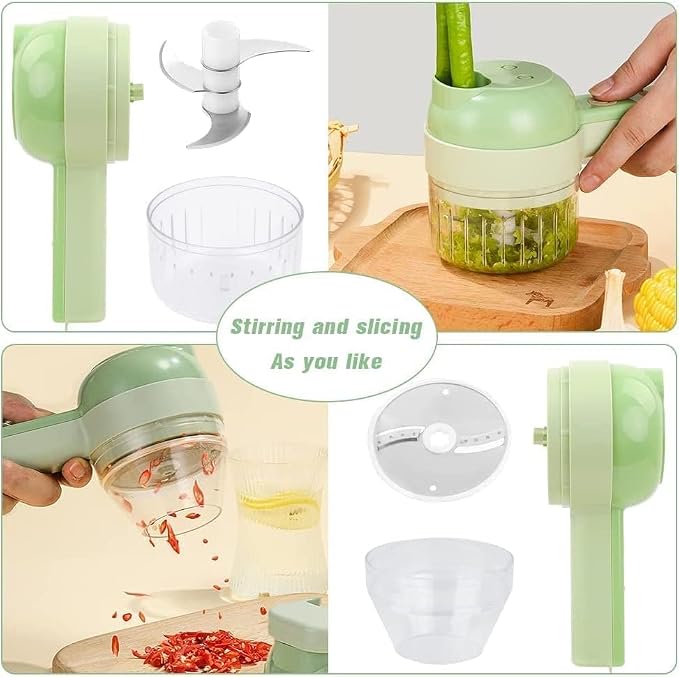 4-in-1 Cordless Food Processor & Slicer – Rechargeable