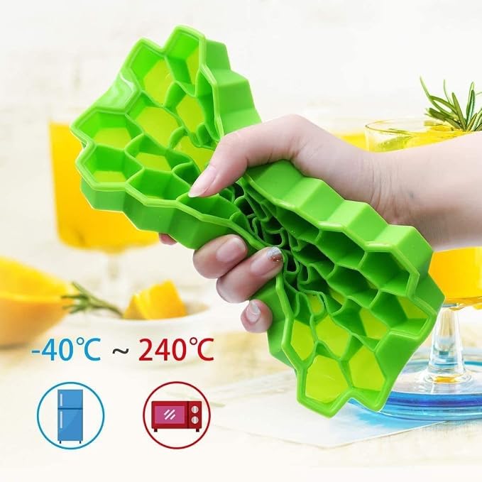 Flexi-Release Silicone Ice Cube Mold – Spill-Proof Stackable Tray