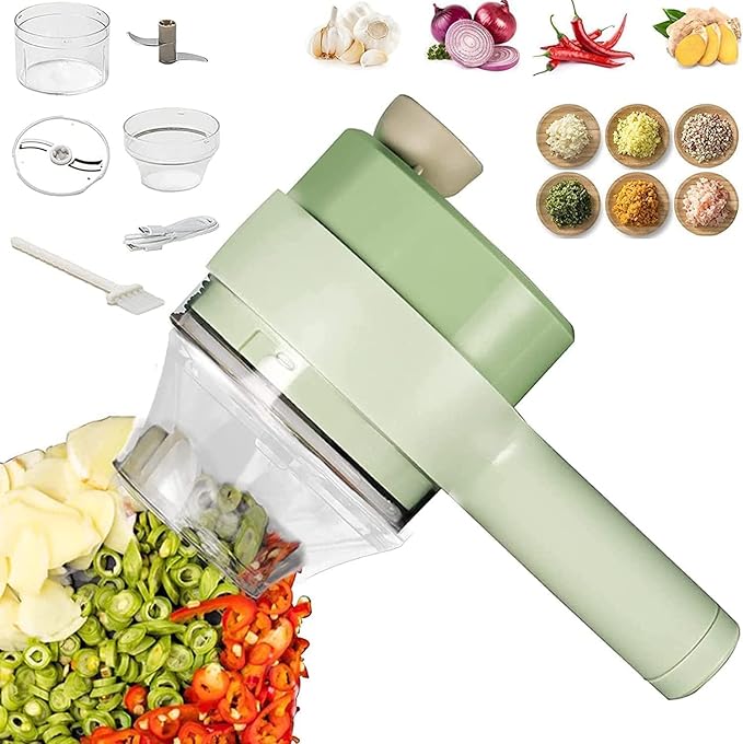 4-in-1 Cordless Food Processor & Slicer – Rechargeable