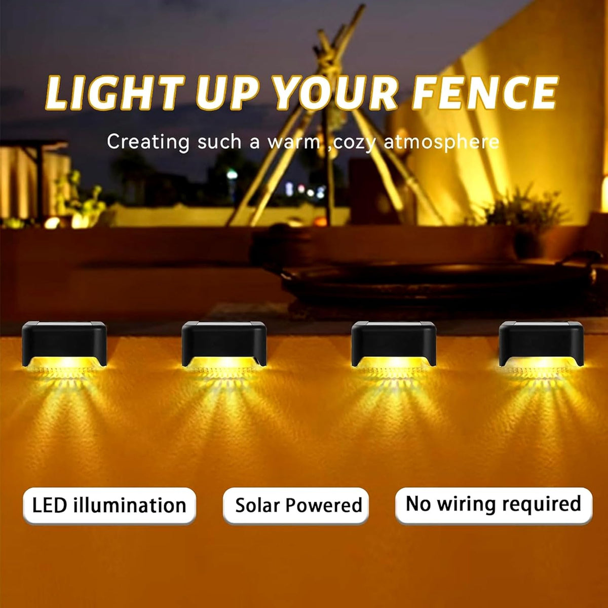 Waterproof Solar Step Lights (Pack of 4) – Dusk-to-Dawn LED Lamps