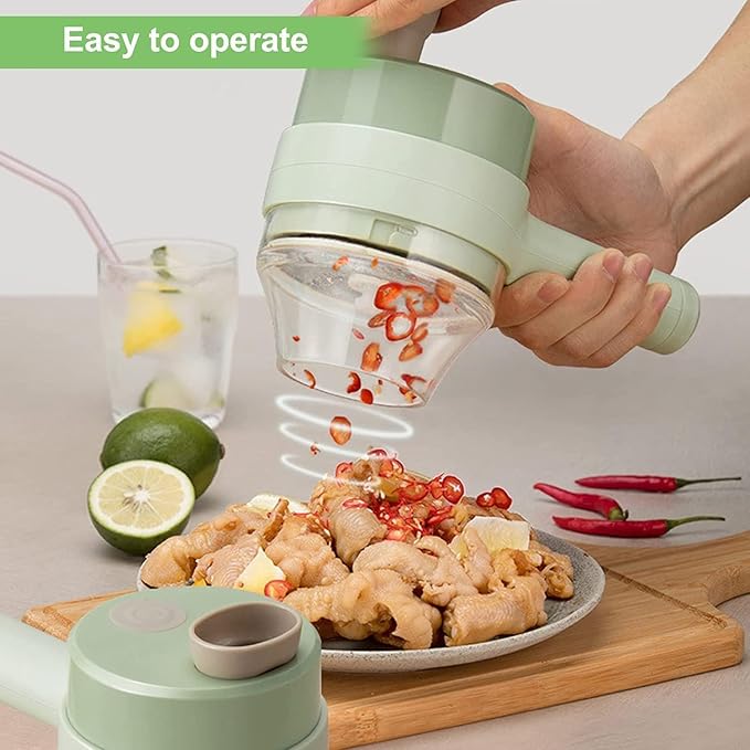 4-in-1 Cordless Food Processor & Slicer – Rechargeable