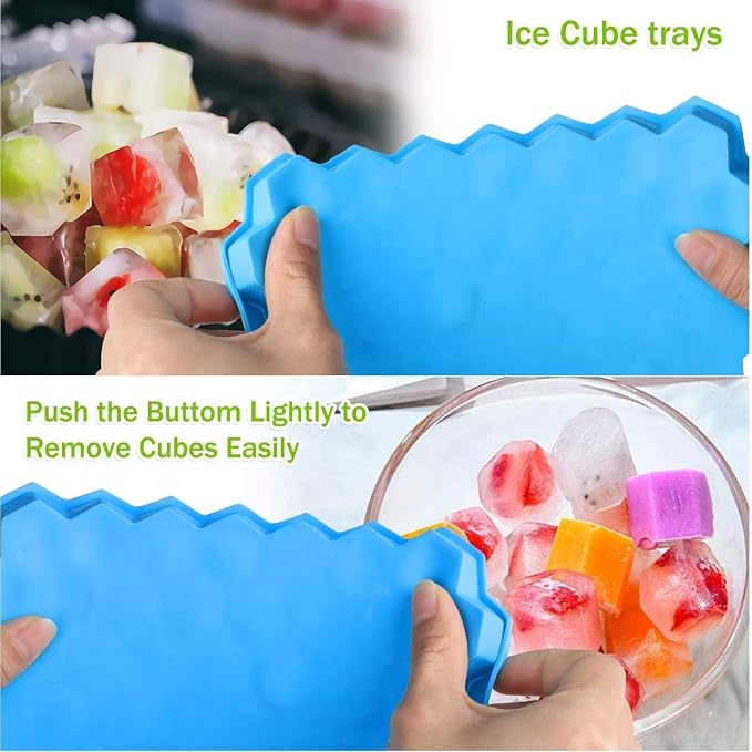 Flexi-Release Silicone Ice Cube Mold – Spill-Proof Stackable Tray