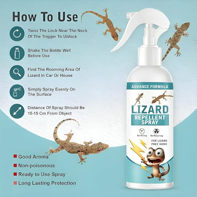 Natural Botanical Lizard & Gecko Repellent Spray – Peppermint Defense (200ml)