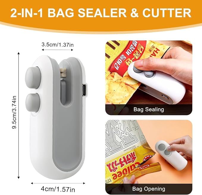 2-in-1 Mini Bag Sealer & Cutter – Portable Snack Saver