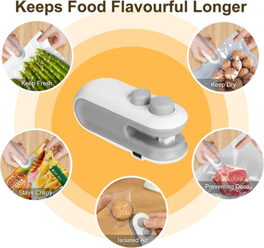 2-in-1 Mini Bag Sealer & Cutter – Portable Snack Saver
