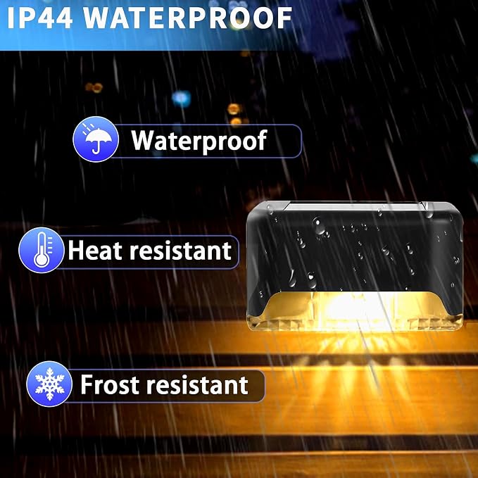 Waterproof Solar Step Lights (Pack of 4) – Dusk-to-Dawn LED Lamps