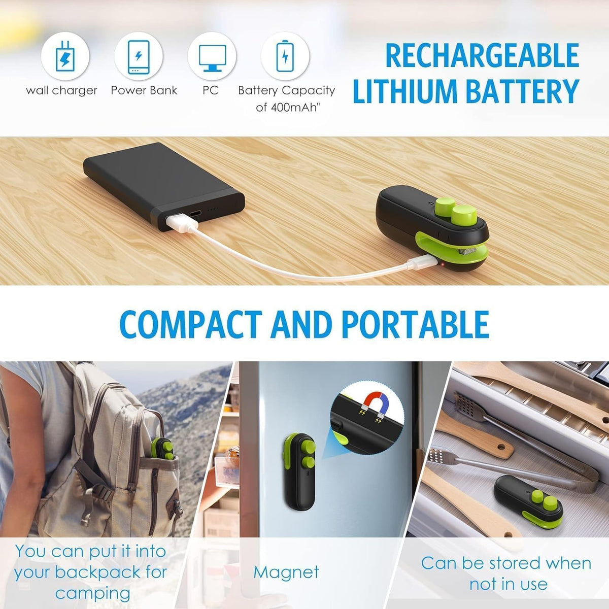 2-in-1 Mini Bag Sealer & Cutter – Portable Snack Saver