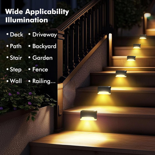 Waterproof Solar Step Lights (Pack of 4) – Dusk-to-Dawn LED Lamps