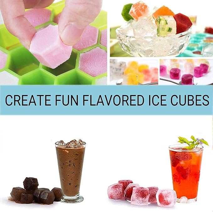 Flexi-Release Silicone Ice Cube Mold – Spill-Proof Stackable Tray