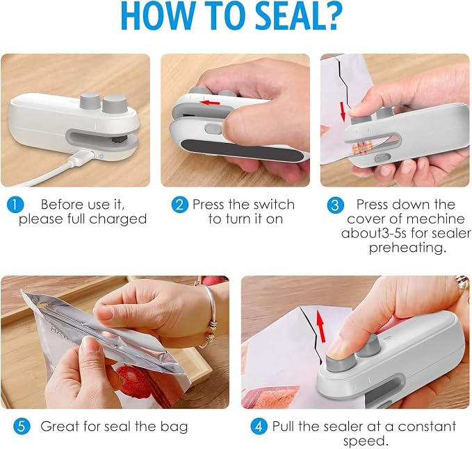 2-in-1 Mini Bag Sealer & Cutter – Portable Snack Saver