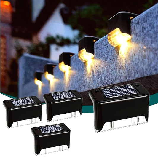 Waterproof Solar Step Lights (Pack of 4) – Dusk-to-Dawn LED Lamps