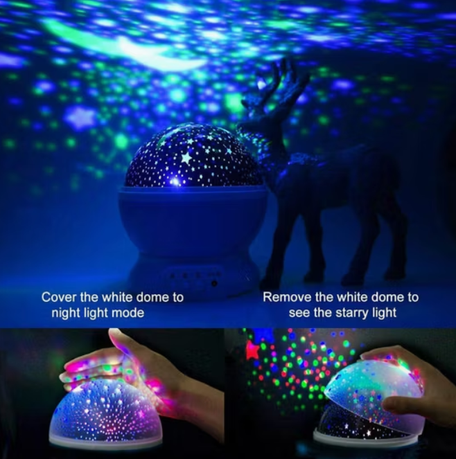 360° Rotating 8-Color Celestial Night Projector – LED Cosmos Lamp