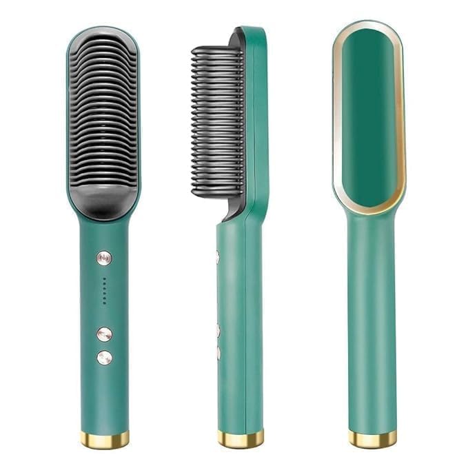 2-in-1 Ceramic Hair Straightening Brush – Fast Heat & Anti-Frizz